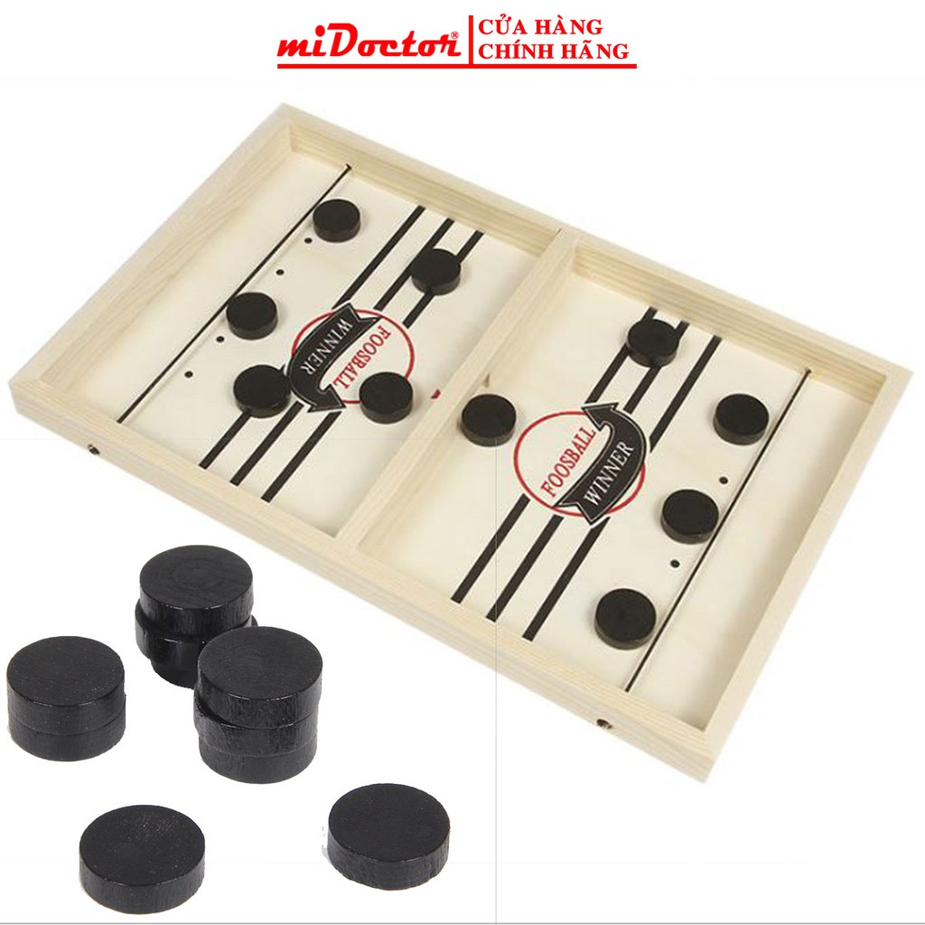 Bộ Cờ Búng Gỗ Bàn Đấu Ice Hockey - Chọn Size - Foosball Winner, Sling Puck - Bắn Bi Xuyên Lỗ Chính Hãng miDoctor