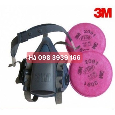 Trọn bộ mặt nạ 3m 7501/7502 kèm phin lọc  3m 2091/ 2097