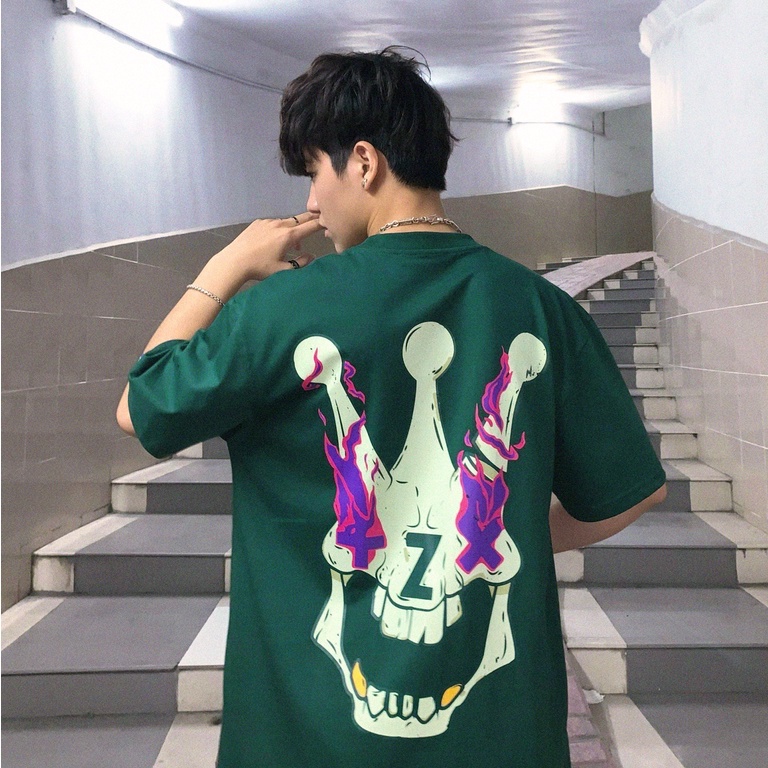 Áo thun tay lỡ, tee phông xương local brand unisex ClownZ Skull nhiều màu form rộng, cotton