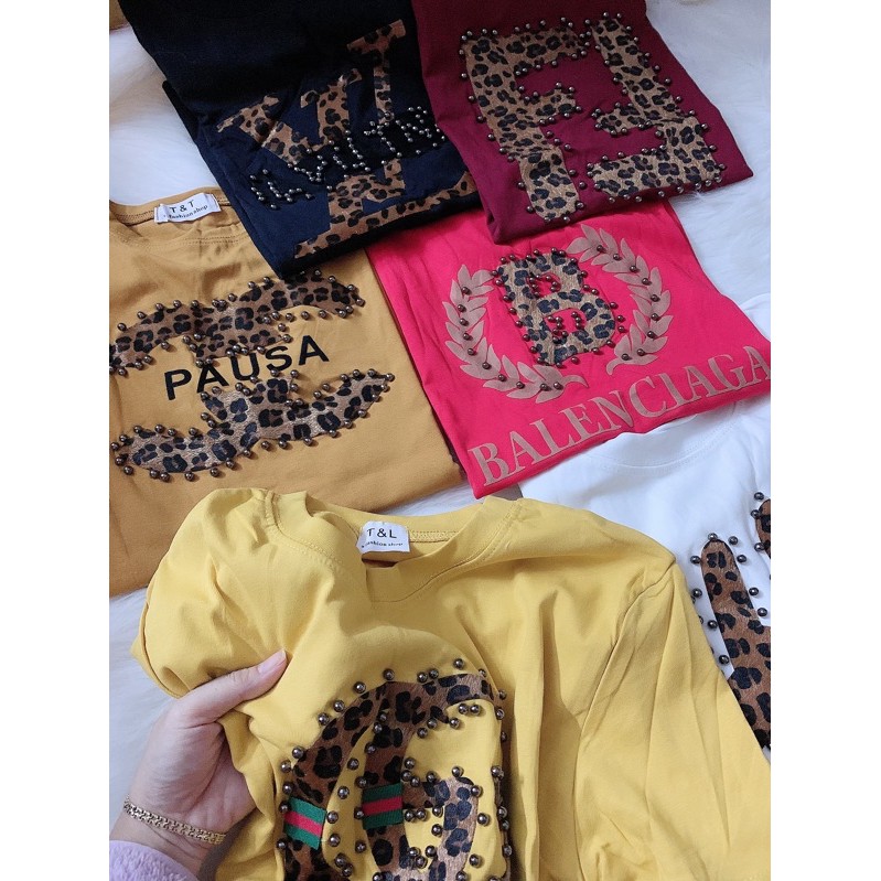 Áo thun bozip đính hạt form rộng (bao chất đẹp)