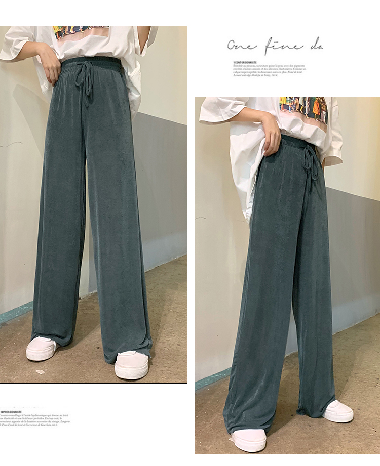 NRVP Quần Dài Nữ Lưng Cao Ống Rộng Thời Trang Hàn 2020