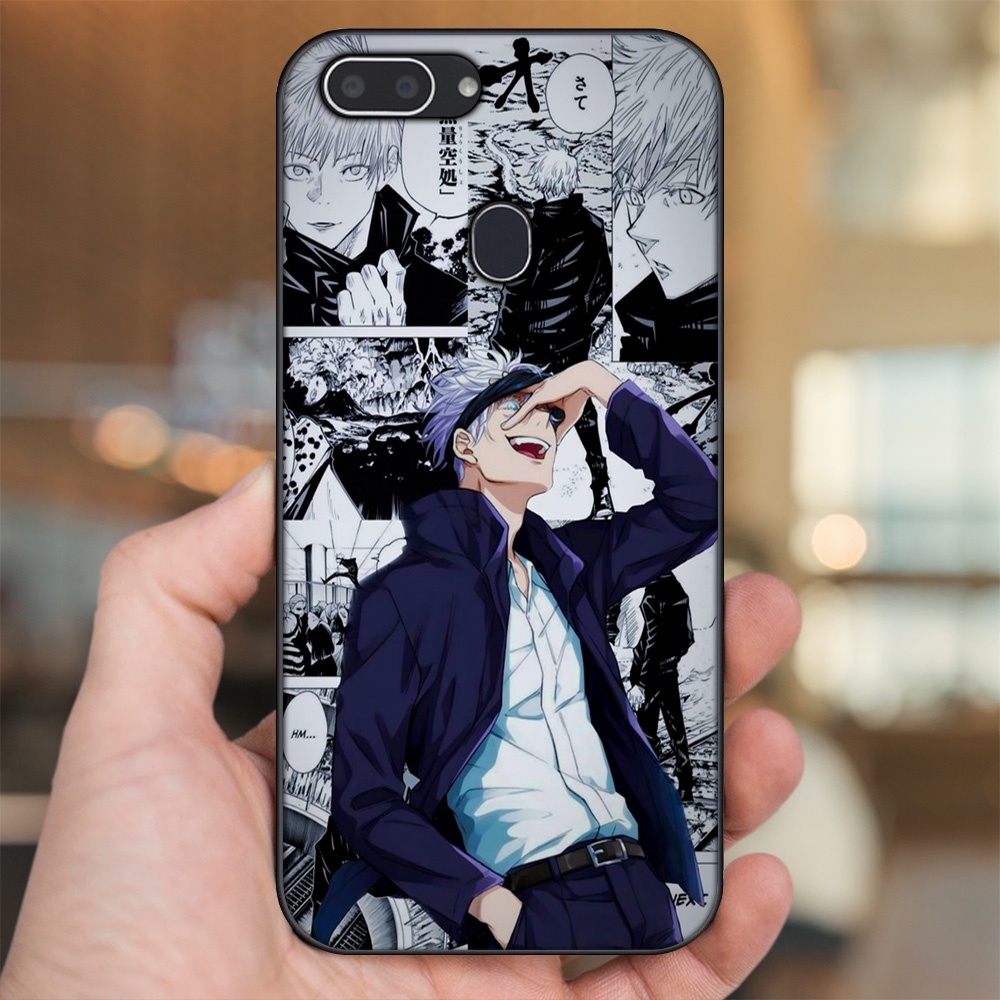 Ốp lưng Realme 2 viền đen in hình Satoru Jujutsu Kaisen