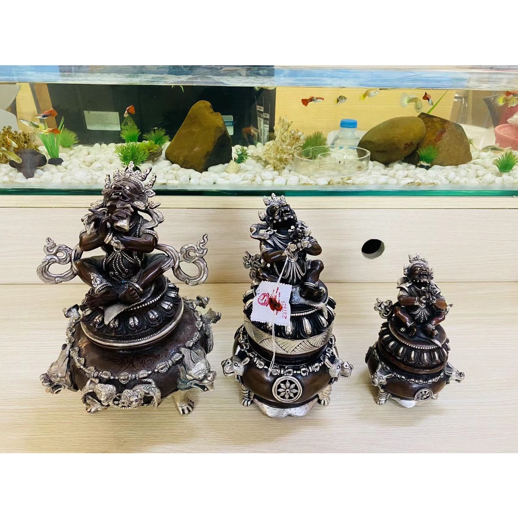 [PBMC]Lư xông đồng tráng bạc Nepal 25cm (Hộ Pháp Kim Cang)