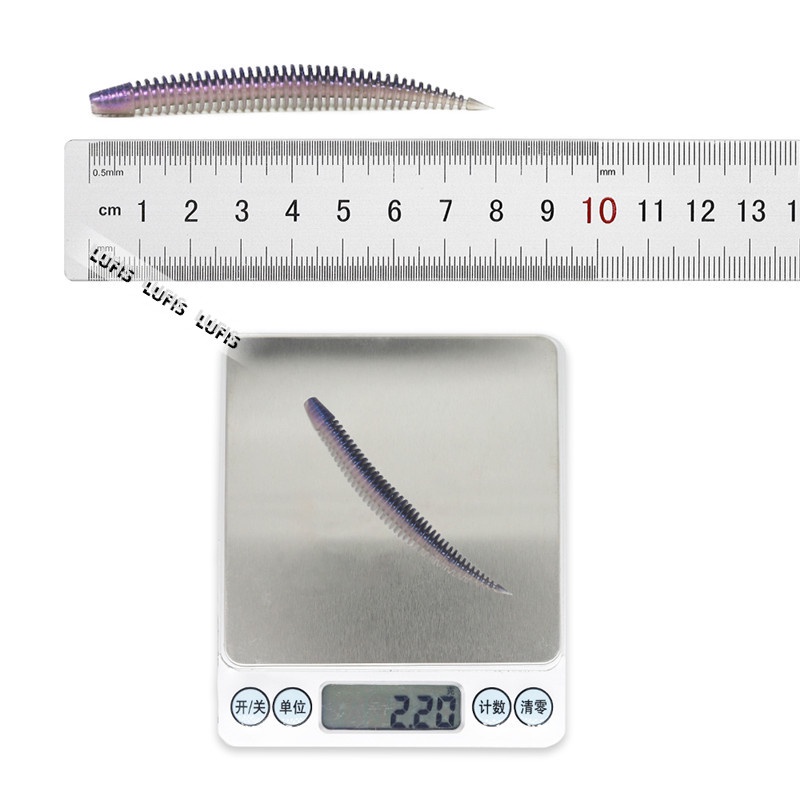 Bộ 10 Mồi Câu Cá Nhựa TPE Mềm Hình Con Sâu Kích Thước 8cm / 2.2g