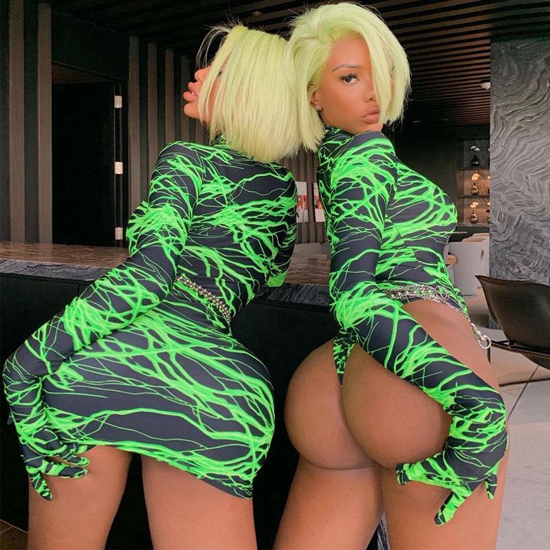 Găng Tay Dài Cổ Lọ In Họa Tiết Thời Trang Cho Nữ