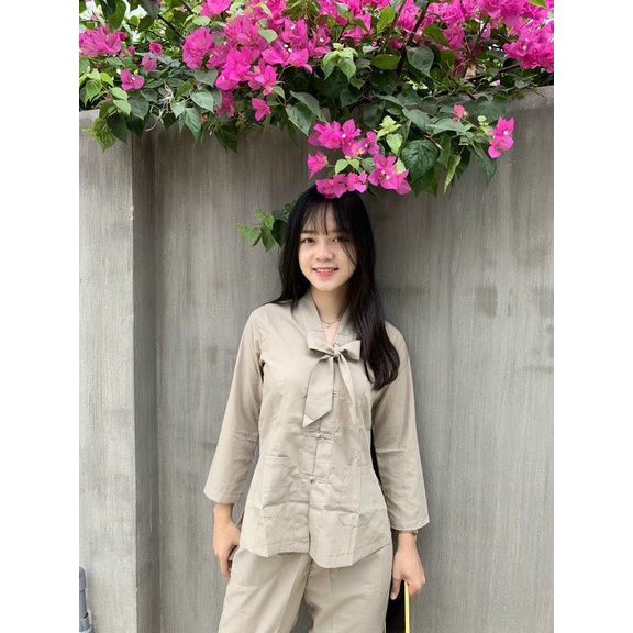 Đồ lam đồ phật tử#bộ la hán nơ chất liệu vải KT NHẬT