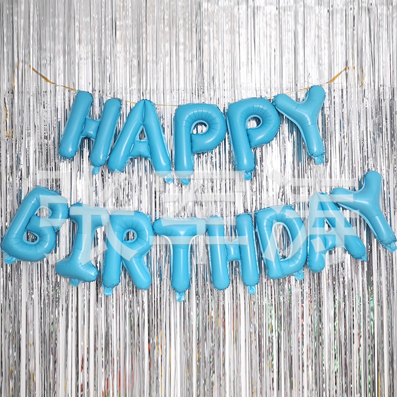 16 inch colorful English alphabet balloon set birthday party aluminum film balloon happybirthday balloon set