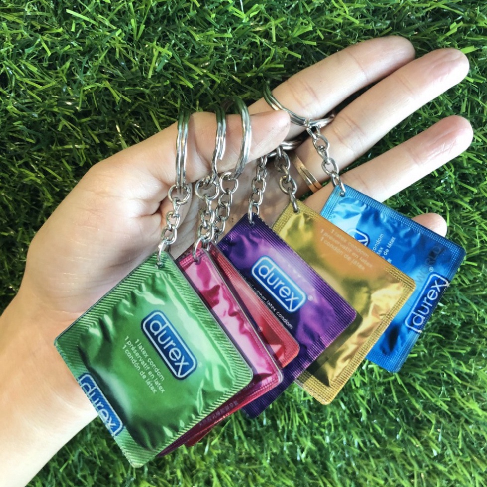 [Hình Chuẩn] Móc khóa mica in hình Durex 2 mặt - Móc khóa in hình cá nhân theo yêu cầu