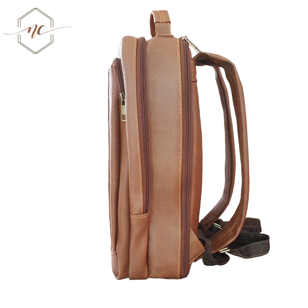 Balo Đựng Laptop NGUYET CAT Leather Chất Liệu Da PU Cao Cấp, Chia Nhiều Ngăn, Chống Nước NC22