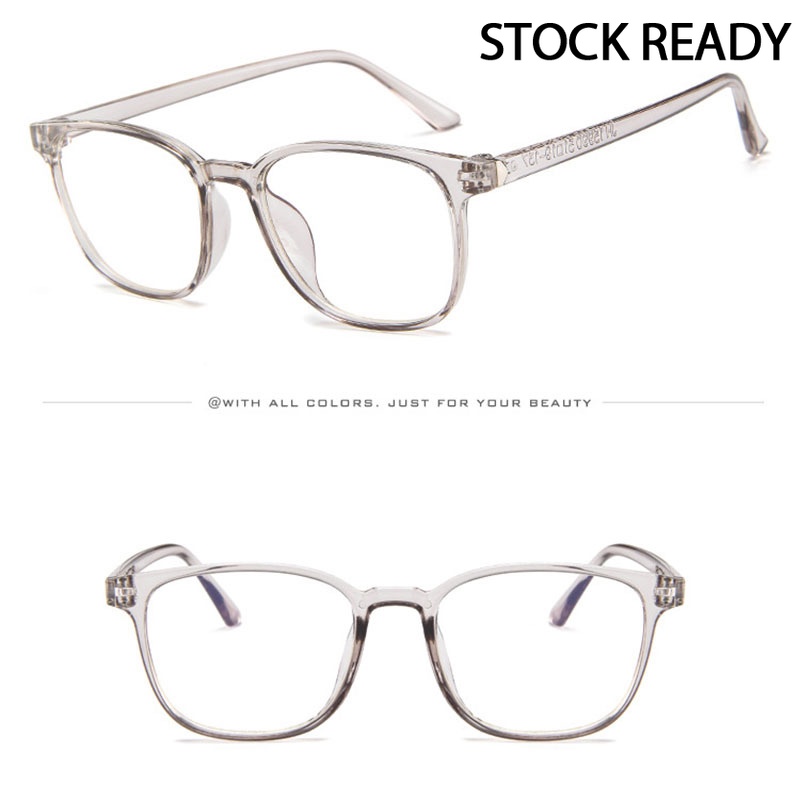 (KIQI-FASHION) COD Mắt Kính Gọng Vuông Trong Suốt Phong Cách Hàn Quốc Cổ Điển Thời Trang Cho Nữ