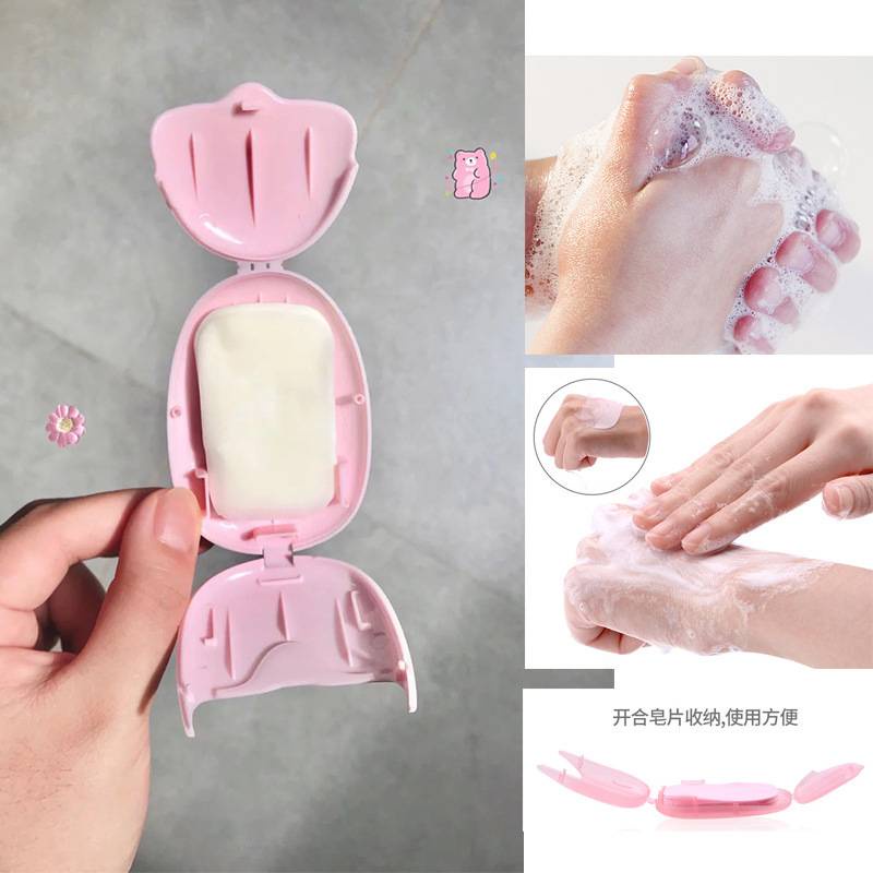 [Hàng mới về] Hộp 50 giấy xà phòng giấy nhỏ gọn dùng một lần đa năng