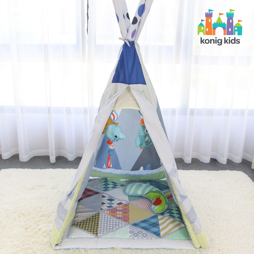 Nhà lều kèm đồ chơi treo cũi đa năng cho bé từ 6 tháng tuổi -  Konig Kids