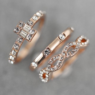 Nhẫn mạ vàng đính đá pha lê N004