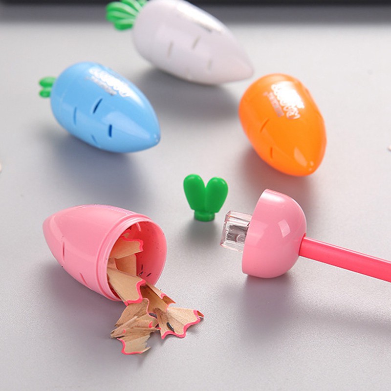 3 Pcs/Set Cute Creative Carrot Shaped Pencil Sharpener Color Random Style