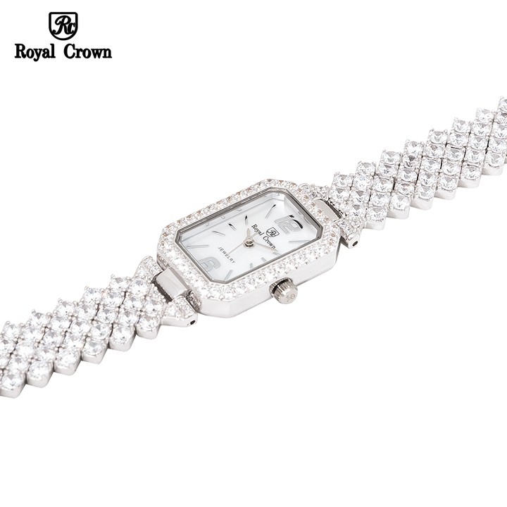 Đồng Hồ Nữ Chính Hãng Royal Crown 6316 Dây Đá Vỏ Trắng