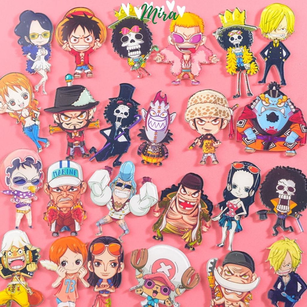 One Piece Ghim Cài Huy Hiệu Acrylic Pin Cài Trang Trí Áo Mũ Nón Túi Xách Ví Cặp Balo Đi Học Cực Cute Đảo Hải Tặc Luffy