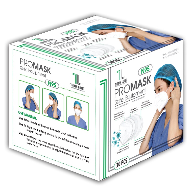 Khẩu trang y tế N95 Promask 5 lớp kháng khuẩn - hộp 30 cái