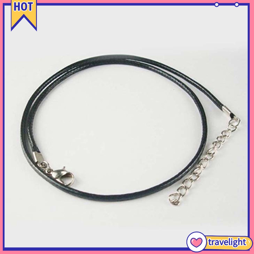 (Travelight) Set 10 vòng cổ choker bện dây giả da màu đen có thể điều chỉnh