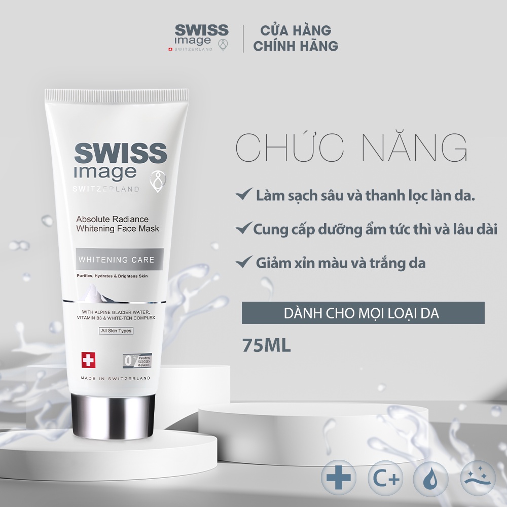 Mặt nạ dưỡng ẩm dưỡng trắng cho mọi loại da Swiss Image Absolute Radiance Whitening Face Mask 75ml