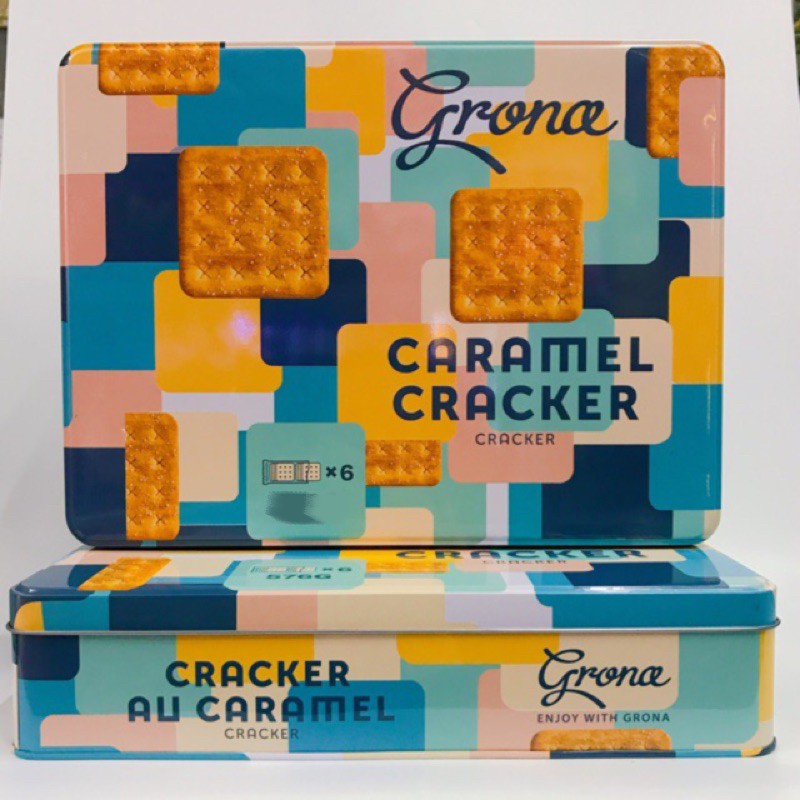 BÁNH QUY GRONA CARAMEL CRACKER HỘP THIẾC 480G