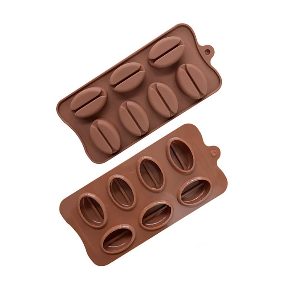 7 Cavities Ice Cube Mold Coffee Bean Silicone Chocolate Tray Reusable Home Kitchen Baking Mould Accessories Gifts