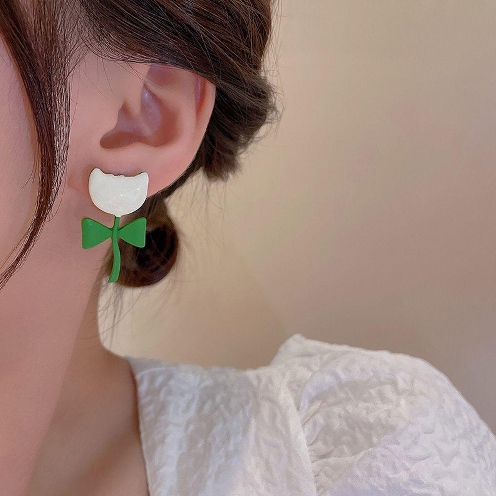 Bông Tai Dáng Dài Hình Hoa Phong Cách Vintage Ngọt Ngào Cho Nữ