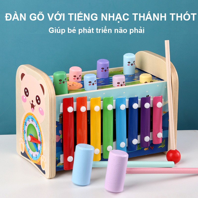 [SIÊU PHẨM 7IN1] Bộ Đồ Chơi Đập Chuột Kèm Câu Cá 7in1 Bằng Gỗ Cho Bé Phát Triển Trí Tuệ - BEOSMART