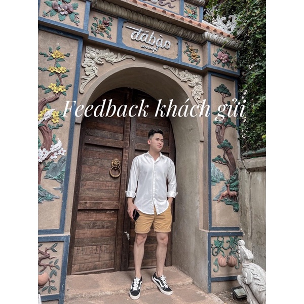 ÁO SƠ MI BASIC GIẤU NÚT TRẮNG ĐEN TAY DÀI NAM NỮ UNISEX HÀN QUỐC MR SMILE 99 SHOP