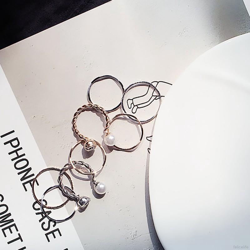 Nhẫn đính đá kiểu dáng đơn giản theo phong cách Hàn Quốc