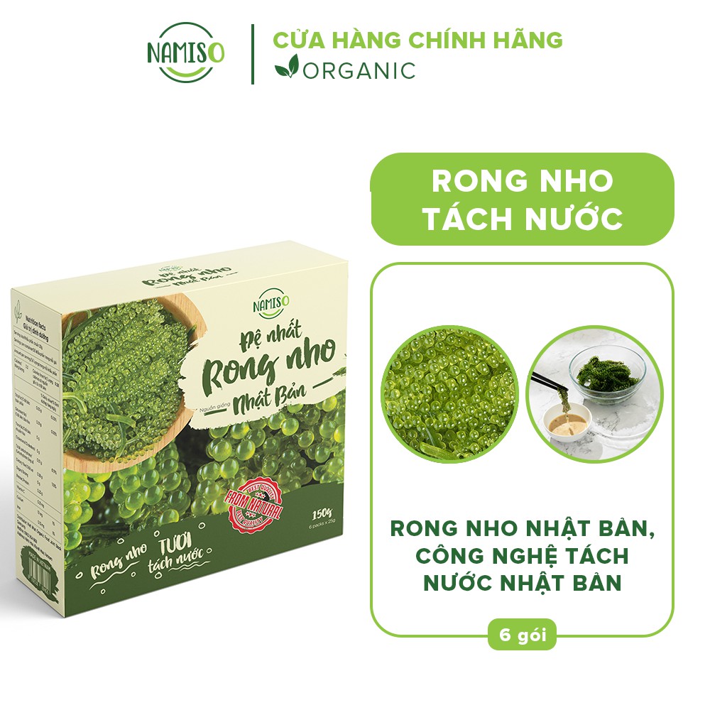  Combo 6 gói rong nho tách nước Namiso, rong nho tách nước kèm nước chấm mè rang