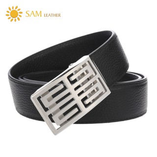 Dây Thắt Lưng Nam Da Bò Cao Cấp -Dây Nịt Nam SFDN021HB -Mặt Khóa Inox 316 Nguyên Khối & Da Bò,BH 12 Tháng