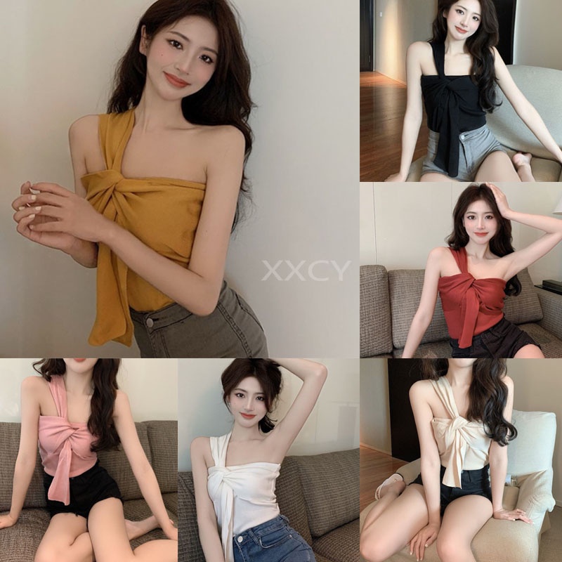 Áo Ống Ngắn Không Tay Phong Cách Pháp Cho Nữ