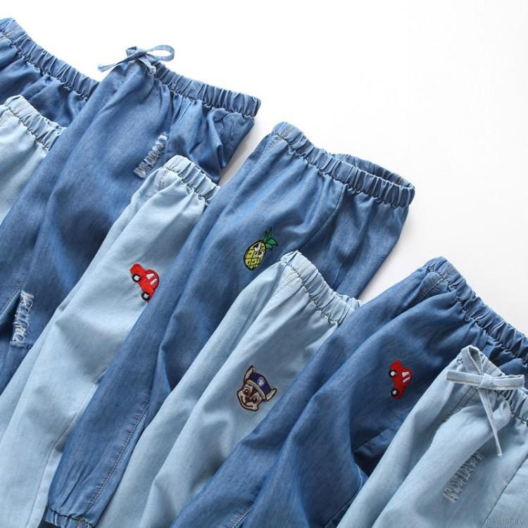Quần jean lưng thun bo gấu kiểu dáng thời trang xinh xắn cho bé gái