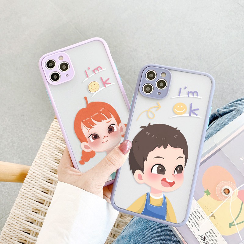 Ốp lưng iphone Okey Couple nhám viền nổi cong 5/5s/6/6plus/6s/6splus/7/7plus/8/8plus/x/xr/xs/11/12/pro/max/plus/promax | BigBuy360 - bigbuy360.vn