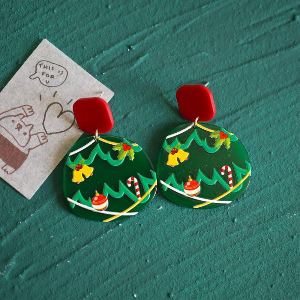 Bông Tai Thời Trang Giáng Sinh Bằng Acrylic