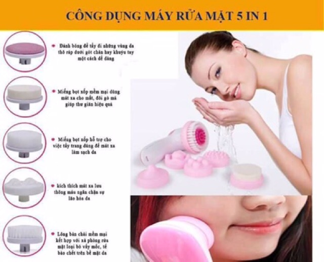 Máy rửa mặt massage 5in 1 | BigBuy360 - bigbuy360.vn