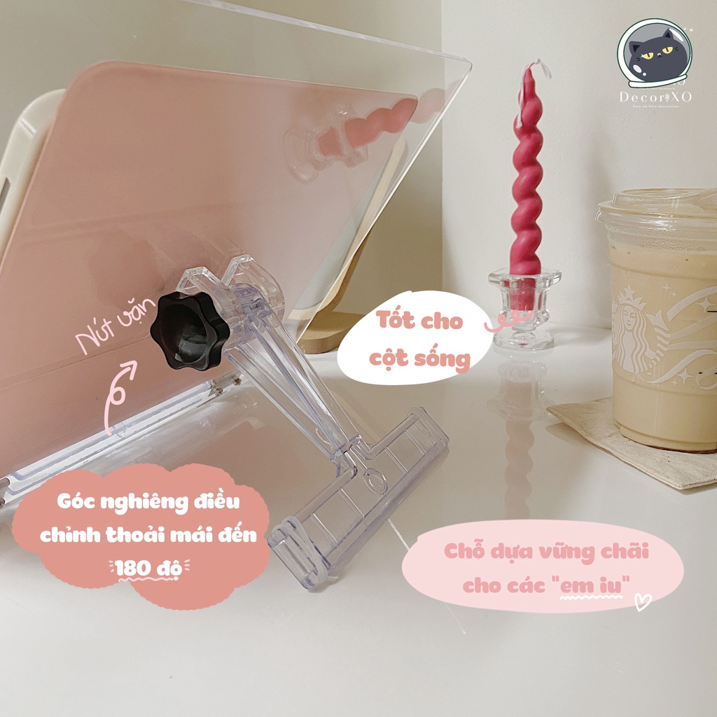 Kệ đỡ sách, ipad trong suốt đa năng Acrylic - Đồ trang trí bàn học