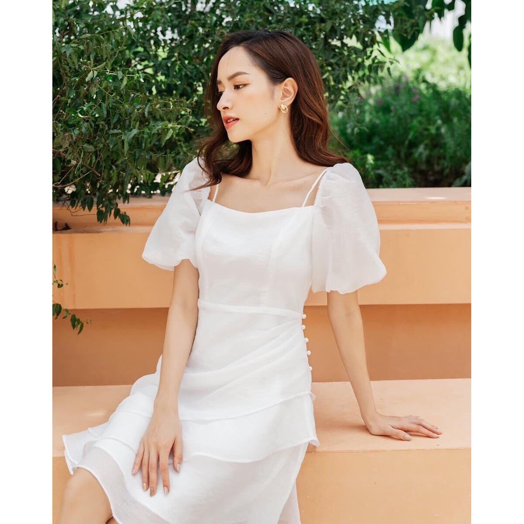 [Mã FATHANG5 giảm 10K đơn 50K]  Đầm tay phồng đính ngọc | BigBuy360 - bigbuy360.vn