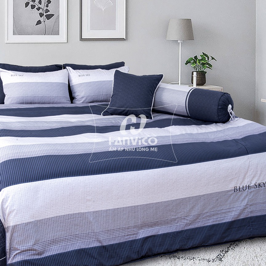 🍁 Mẫu Chăn Ga Gối 🍁 Hanvico Blue Sky DLP186 vải cotton cao cấp