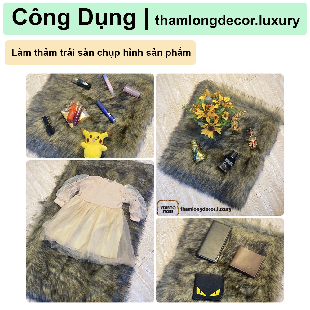 [Mã LIFEBKA5 giảm 10% tối đa 1 Triệu đơn 500k]  Thảm Lông Decor Phòng Ngủ Thảm Lông Chụp Ảnh | Bạc Dê Luxury