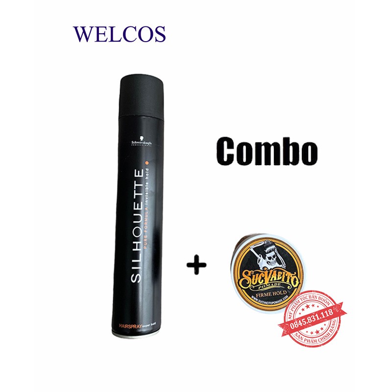 Combo gôm xịt tóc Silhouette 420 ml + Sáp Vuốt Tóc Suavecito  chính hãng CB11