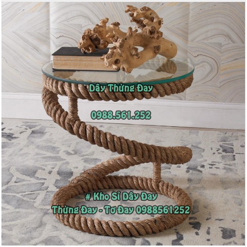 Size 8mm: 10m dây thừng đay gai tự nhiên dùng trang trí, setup, decor