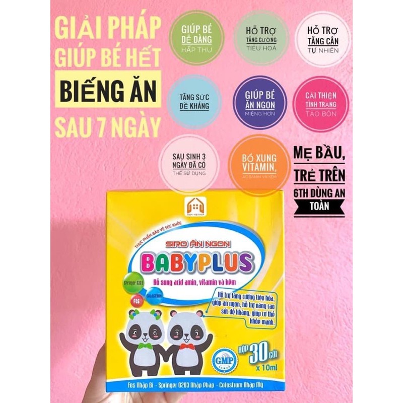 Siro Babyplus- Bé ăn ngon, tăng đề kháng