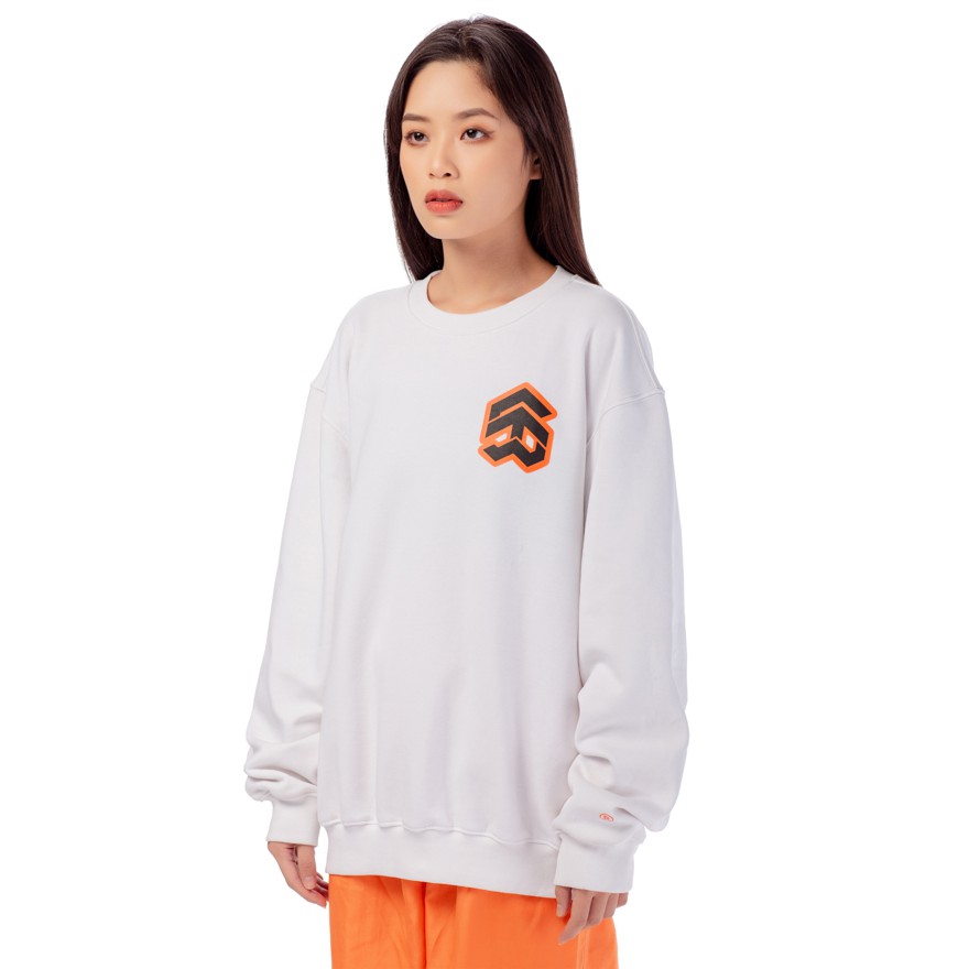 5THEWAY® /stroke/ BIG LOGO SQUARE SWEATER™ in WHITE aka Áo Sweater Trắng | BigBuy360 - bigbuy360.vn