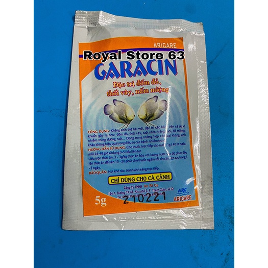 Garacin Arc hỗ trợ đốm đỏ nấm miệng thối vây cho cá cảnh 5gram