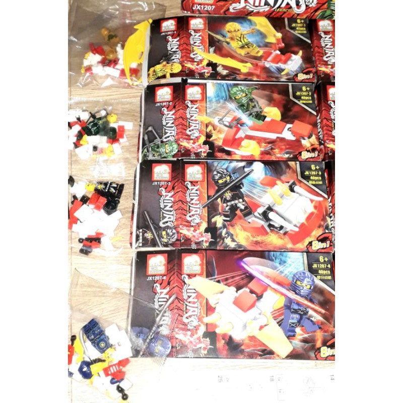 Sét 8 hộp Lắp ráp LegoNinja Quái Thú Kỳ Lân JX1207 trọn bộ có nhiều chi tiết bằng nhựa