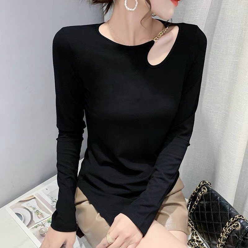 Áo Kiểu Khoét Vai Phối Xích Vạt Xéo ( Kèm hình thật )