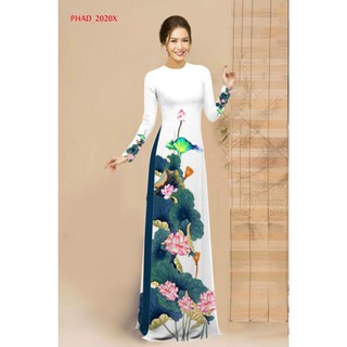 🌼Vải áo dài lụa 3D hoa sen chân đồng phục (đặt trước 4 ngày)🌸