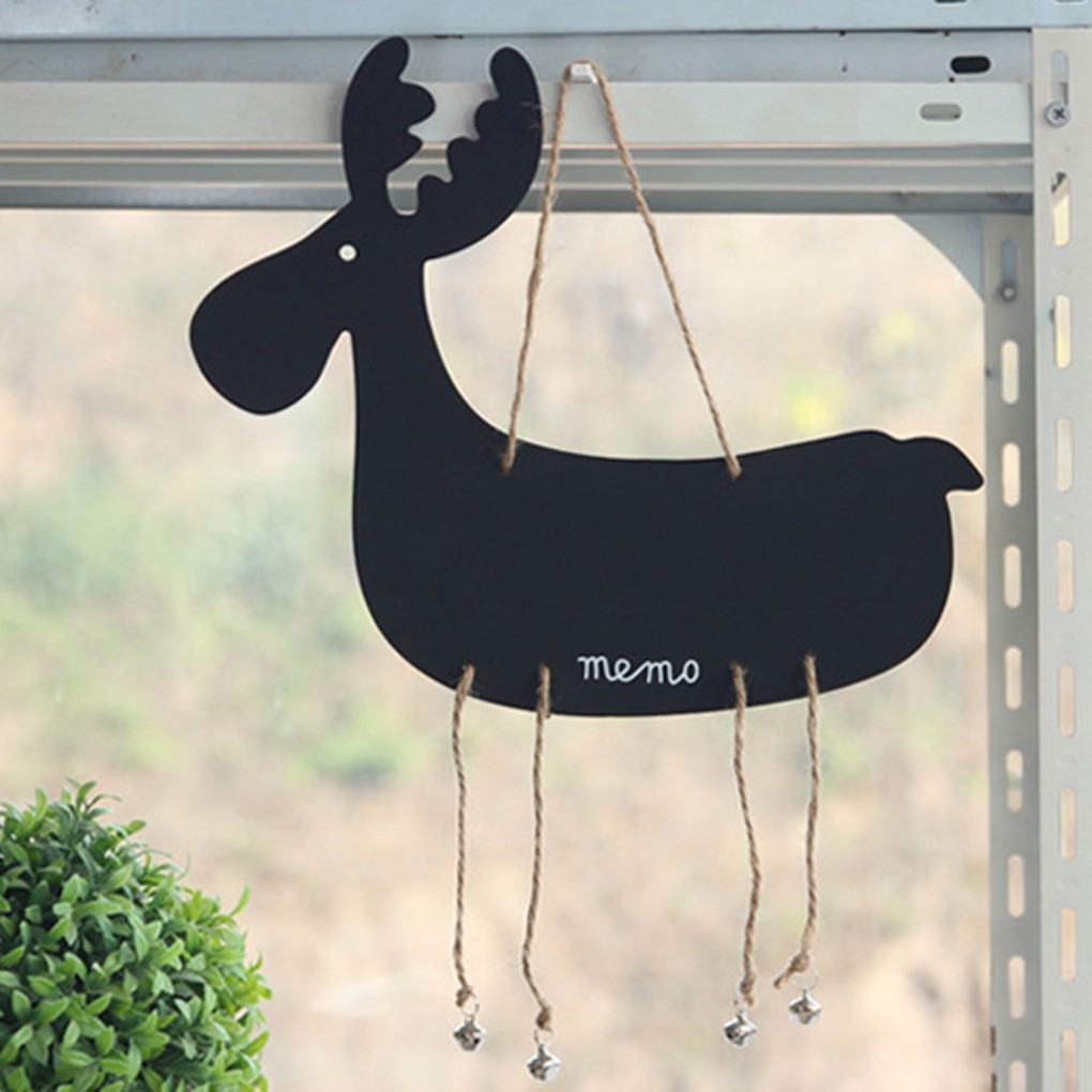 Home Decoration Wooden Mini Animal Shaped Hanging Message Boards Blackboards
