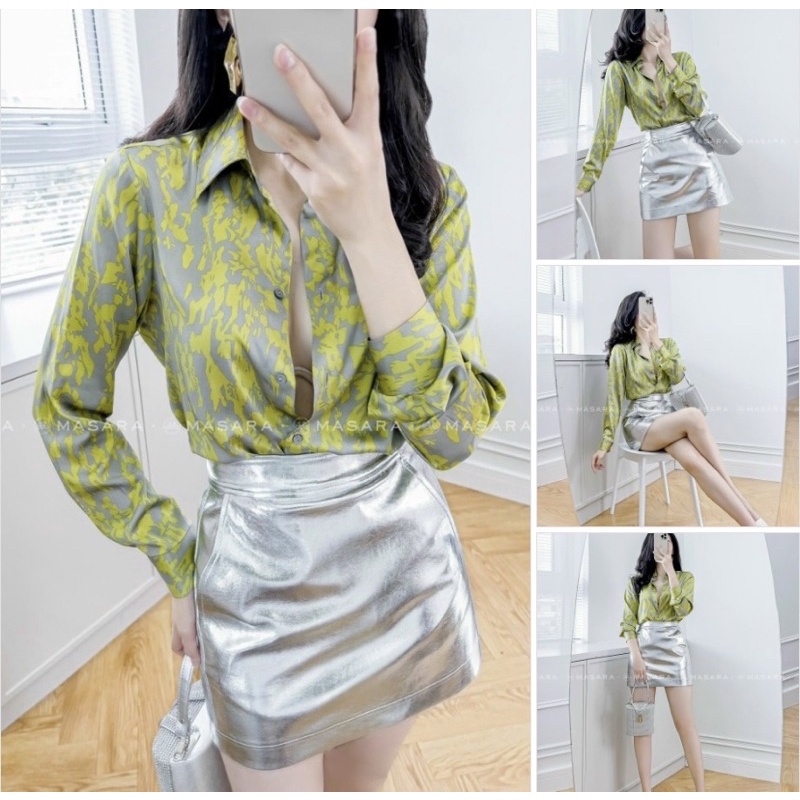 Áo sơ mi nữ họa tiết sang chảnh _ áo sơ mi côg sở cao cấp